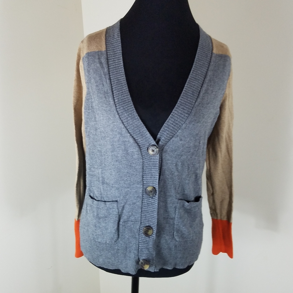 JCP Button Front Colorful Cahmere Blend Sweater